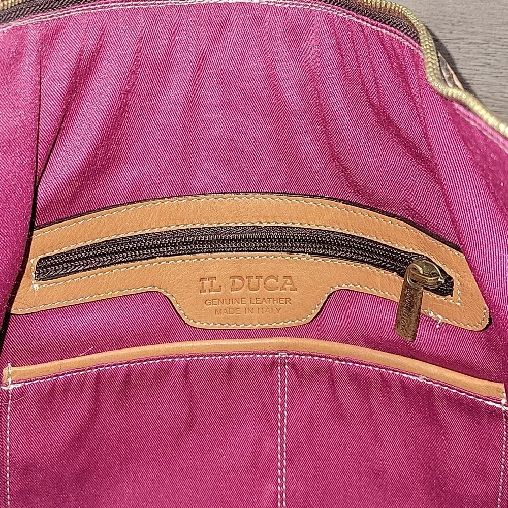 Large IL Duca  Tan Leather Hobo Bag - Classic Everyday Shoulder Bag